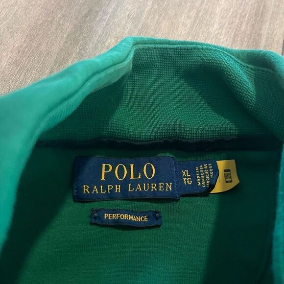Polo Ralph Lauren Green‎ Performance Quarterzip Sweater Men XL - Picture 3 of 6